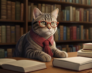 Tabby the Cat Librarian: Organize Books and Inspire Readers. Librarian Keith: The Scholarly Tabby Cat Who Loves Quiet Library Moments