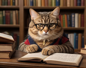 Librarian Keith: The Tabby Cat Who Knows Every Book in the Library. 
Meet Librarian Keith: The Tabby Cat with a Passion for Books. cat and books