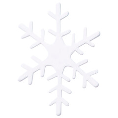 Fototapeta premium Realistic cartoon 3D Render of a snowflake Isolated on White Background