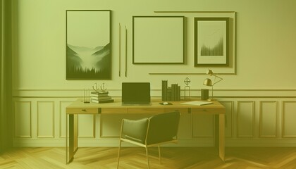 Frame mockup, ISO A paper size. Living room wall poster mockup. Interior mockup with house background. Modern interior design. 3D render. Modern Minimalist Frame and Blank Poster Background Design 