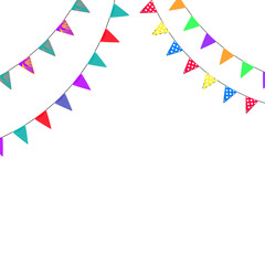 Obraz premium Celebration flag poster, birthday design, banner party for carnival decoration, event anniversary background, vector illustration