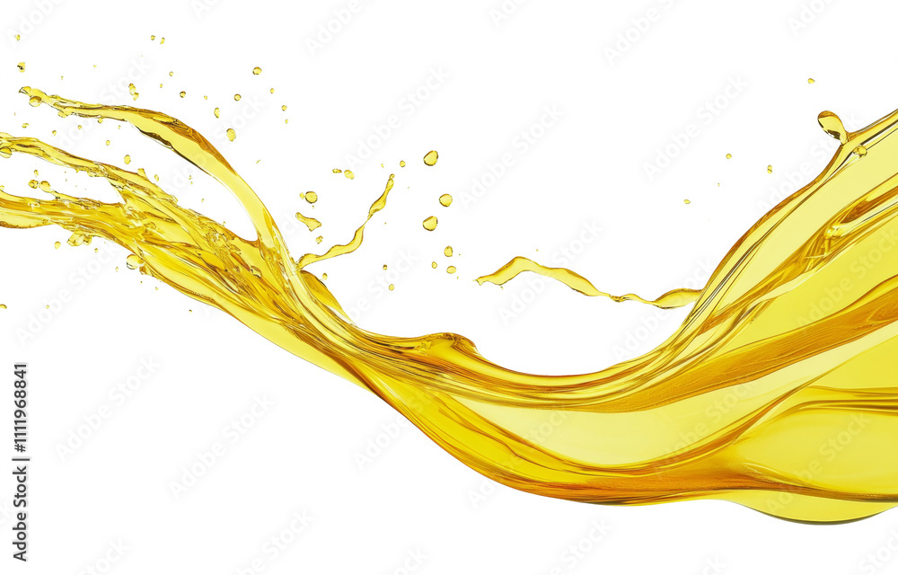 Aufkleber Cosmetic oil or juice splash isolated on white background include Clipping path 3d rendering.