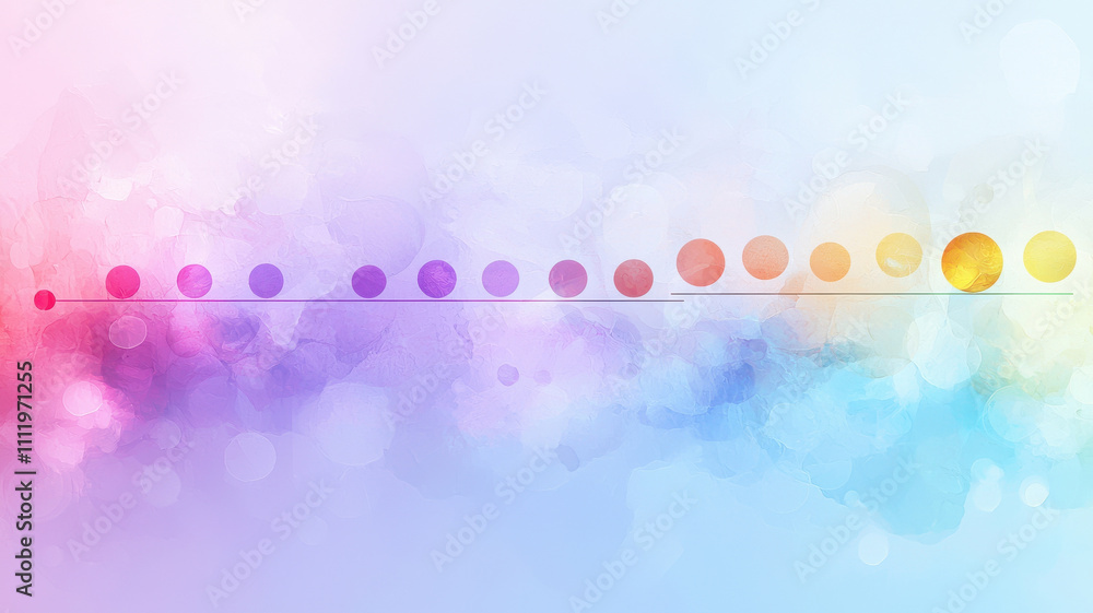 Poster colorful timeline graph concept. pastel themed timeline graph with overlapping circles and soft colo