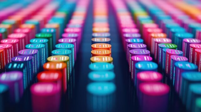 Digital binary code representing scanning action at checkout, top view, abstract visualization of scanning, digital binary as object, Colored Pastel