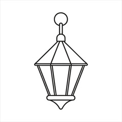 Christmas Lamp Line Art Vector Illustration in Elegant Minimalist Design