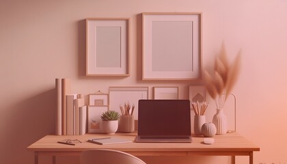 Frame mockup, ISO A paper size. Living room wall poster mockup. Interior mockup with house background. Modern interior design. 3D render. Modern Minimalist Frame and Blank Poster Background Design 
