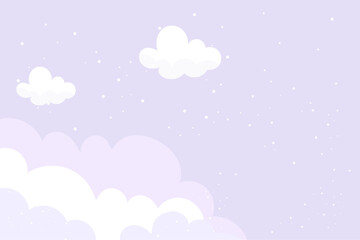 Horizontal Background. Purple sky and clouds, podium, copy space. Sun rays