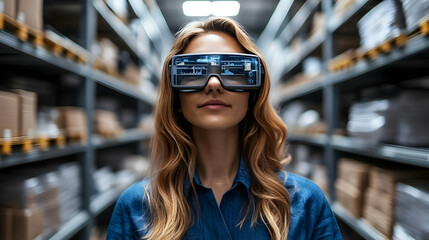 Logistics Analyst Financial Tools Close-Up Portrait for Cost Analysis and Advertisement Space