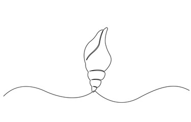 Obraz premium Continuous one line drawing of sea shell, Set of sea shells. Sea shells, mollusks, scallop, pearls. Tropical underwater shells continuous one line art, Pearl in a seashell one line art drawing.