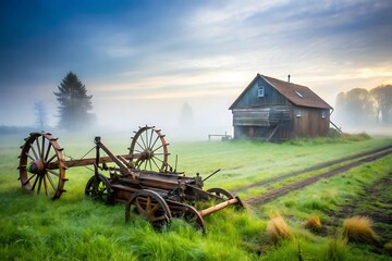 Fototapeta premium fog in nature, bustling cities, and tranquil villages. Featuring soft, misty textures, and atmospheric details, these designs evoke a sense of calm and mystery
