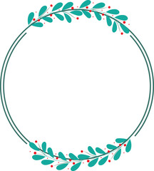 Circle Wreath Or Frame With Leaf Decoration