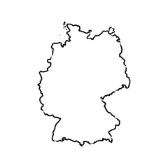 Germany map vector illustration, scribble sketch Republic of Germany map, Germany map silhouette
