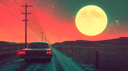 Retro Art with Vintage Aesthetic Design