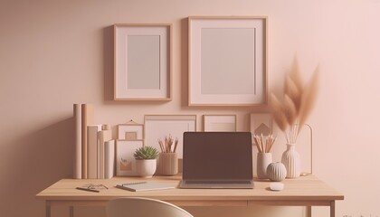 Frame mockup, ISO A paper size. Living room wall poster mockup. Interior mockup with house background. Modern interior design. 3D render. Modern Minimalist Frame and Blank Poster Background Design 
