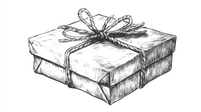 A beautifully wrapped gift box tied with twine, perfect for special occasions and celebrations.