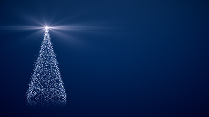 Merry Christmas greeting illustration with christmas tree from particular