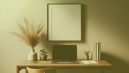 Frame mockup, ISO A paper size. Living room wall poster mockup. Interior mockup with house background. Modern interior design. 3D render. Modern Minimalist Frame and Blank Poster Background Design 