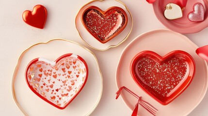 Fototapeta premium Valentine's Day Decorative Jewelry Dish Set