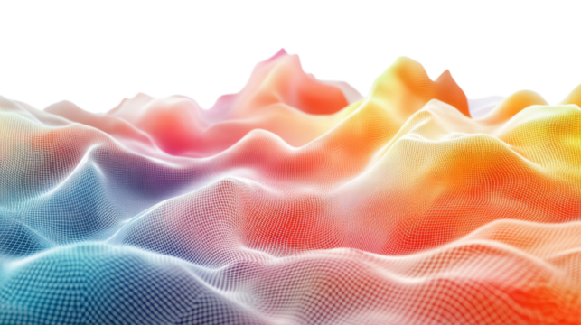 Colorful abstract wave transparent background