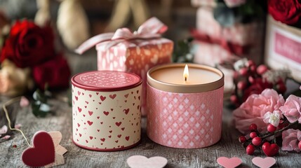 Valentine's Day Decorative Candle Gift Box