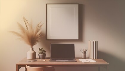 Frame mockup, ISO A paper size. Living room wall poster mockup. Interior mockup with house background. Modern interior design. 3D render. Modern Minimalist Frame and Blank Poster Background Design 