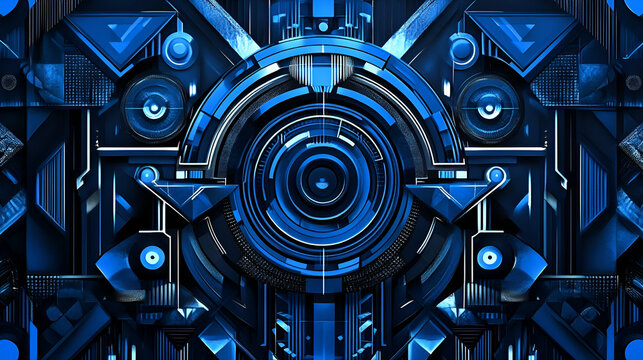 Intricate blue abstract geometric patterns for a visually captivating design