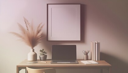 Frame mockup, ISO A paper size. Living room wall poster mockup. Interior mockup with house background. Modern interior design. 3D render. Modern Minimalist Frame and Blank Poster Background Design 