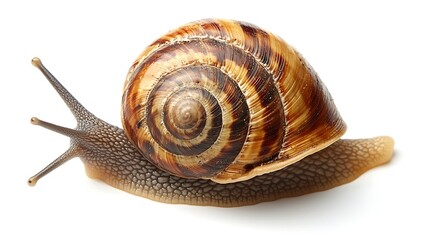 A Large Brown Snail With A Spiral Shell