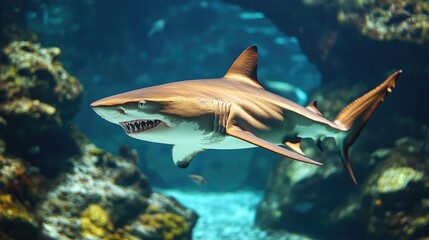 Shark in aquarium