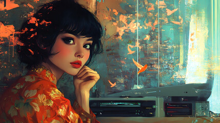 Retro Art with Vintage Aesthetic Design