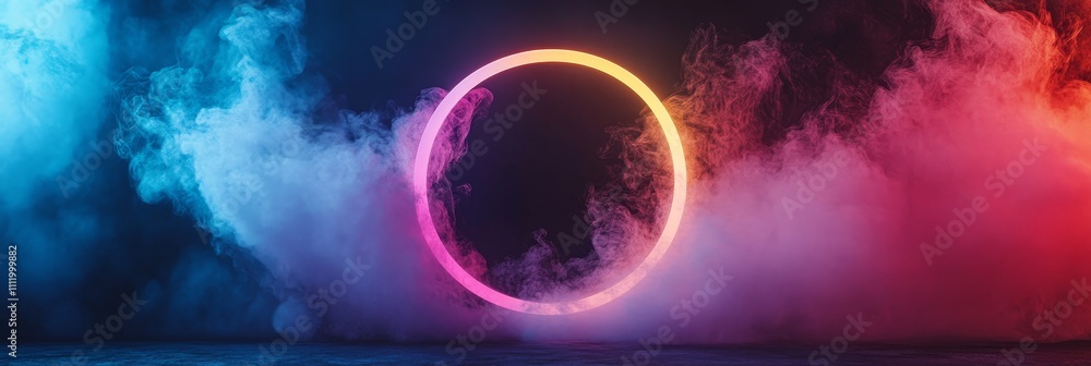 Poster create stunning visuals with a modern circular display for best stock photo - a vibrant circular dis