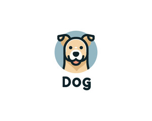 Circle Dog Logo Vector illustration. 