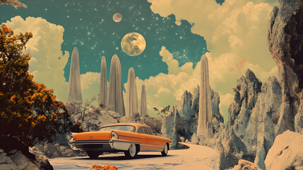 Retro Art with Vintage Aesthetic Design