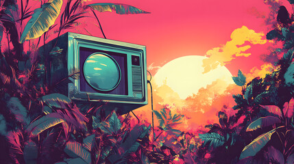 Retro Art with Vintage Aesthetic Design