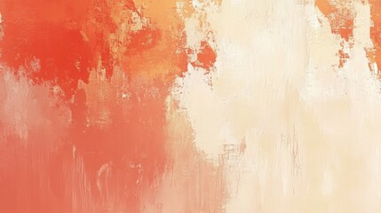 Fototapeta premium Abstract Painting with Orange and White Hues