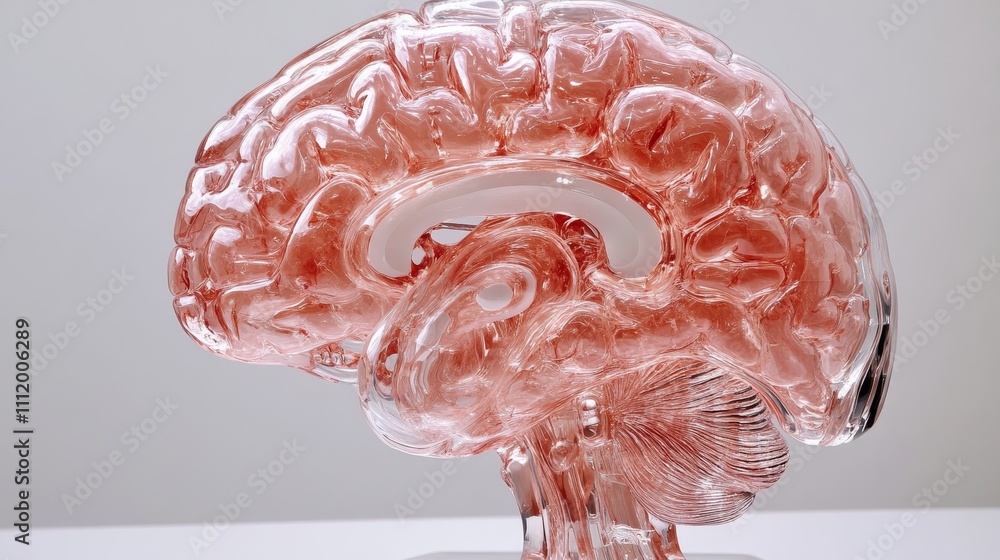 Poster exploring the intricacies of the human brain model - a detailed and beautiful depiction of a brain m