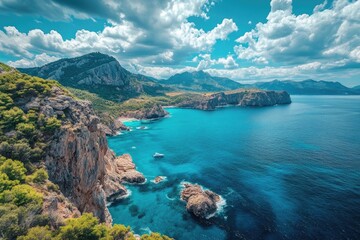 Fototapeta premium Coastal mountain landscape