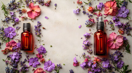 Couple Engaging in Aromatherapy with Essential Oils Relaxation Concept Copy Space