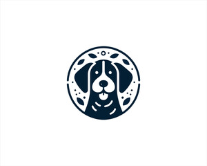 Dog Logo design template. Dog head icon. Vector illustration. Cartoon dog face logo. Animal logotype concept. 