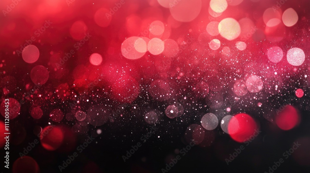 Poster a dynamic blend of red and sparkling lights creates an enchanting bokeh effect.