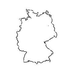 Germany map vector illustration, scribble sketch Republic of Germany map, Germany map silhouette