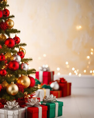 vibrant eye catching holiday display featuring seasonal colorful festive ornaments joyful celebration, decorations, lights, colors, design, arrangement