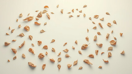 dried eucalyptus leaves scattered on a plain surface,  plant details,  earthy,  background,  rustic