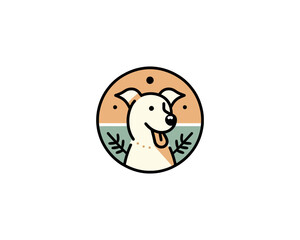 Circle Dog Logo Vector illustration. 
