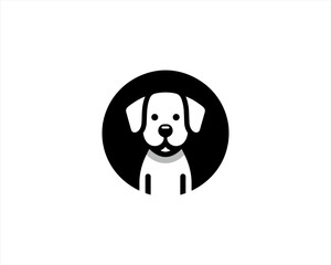 Circle Dog Logo Vector illustration. 