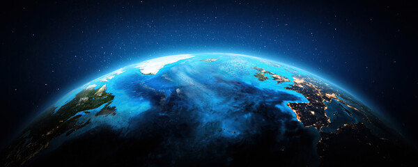 North Atlantic at night