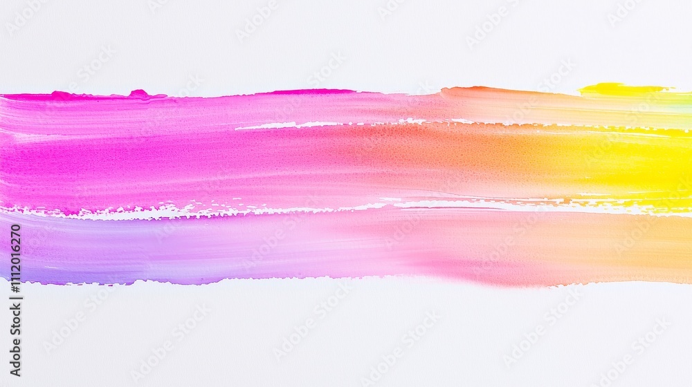 Poster vibrant watercolor stains, a lively array of multicolored brush strokes on a white canvas, showcasin