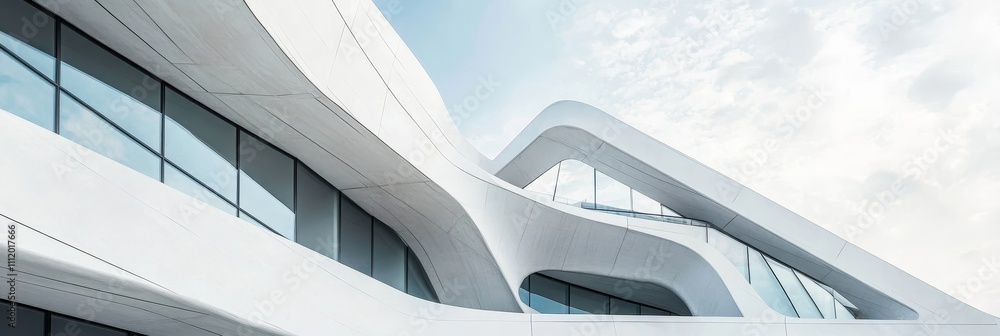 Poster modern architectural design showcasing minimalist style and innovative curves - a stunning modern st