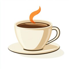 Obraz premium Steaming Coffee Cup Illustration