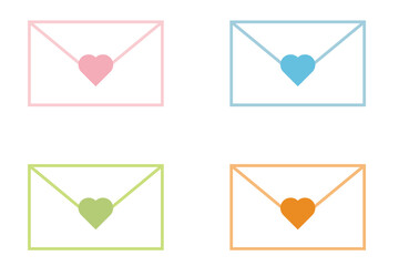 カラフルなラブレターアイコンセット
Colorful love letter icon set
